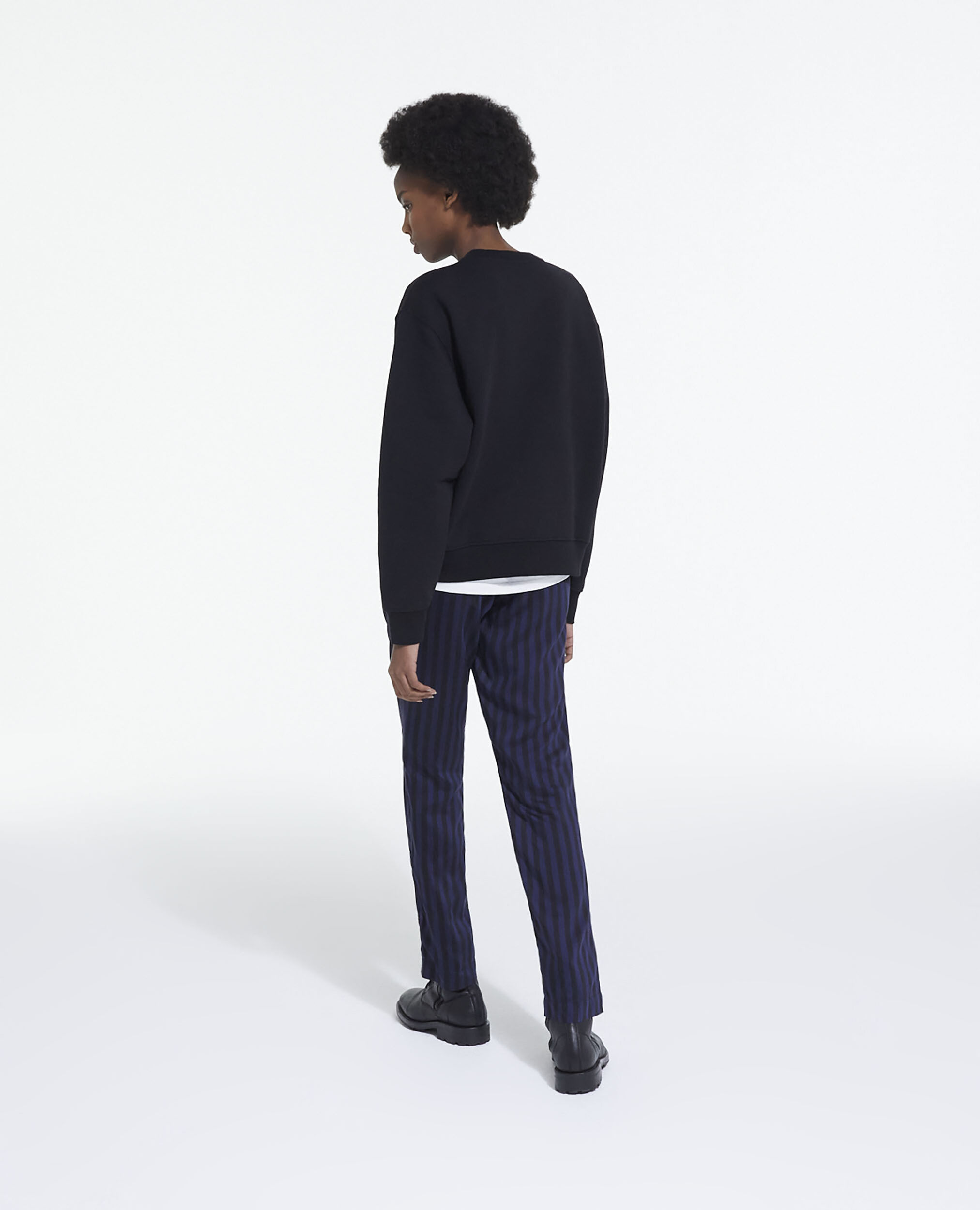Straight-cut striped pants, BLACK NAVY, hi-res image number null