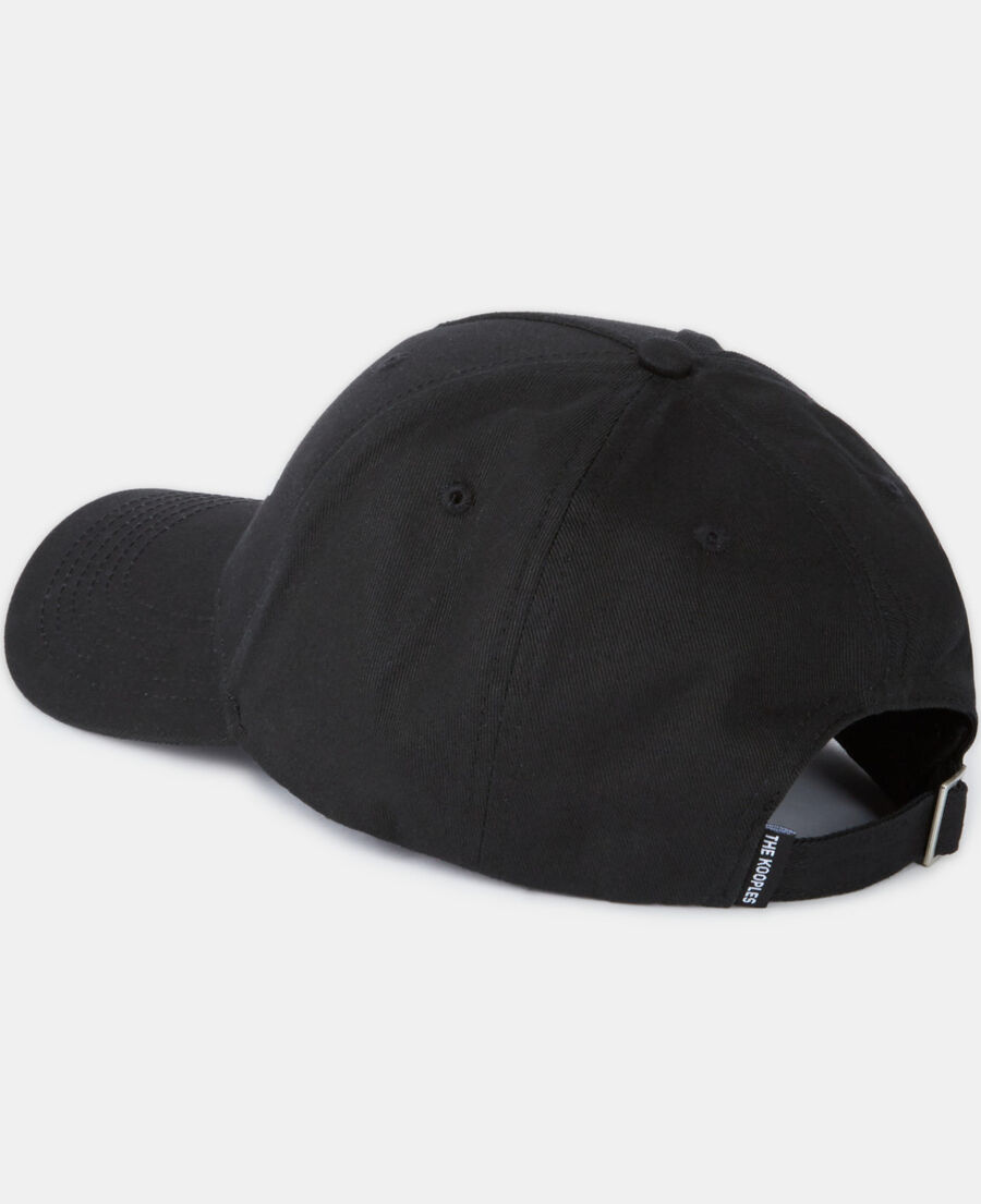 schwarze kappe aus baumwolle mit weißem logo