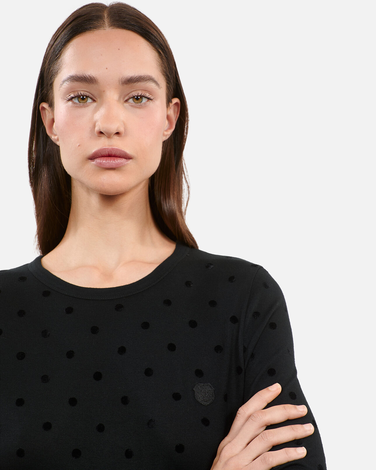 The Kooples WOMEN BLACK black long-sleeved t-shirt