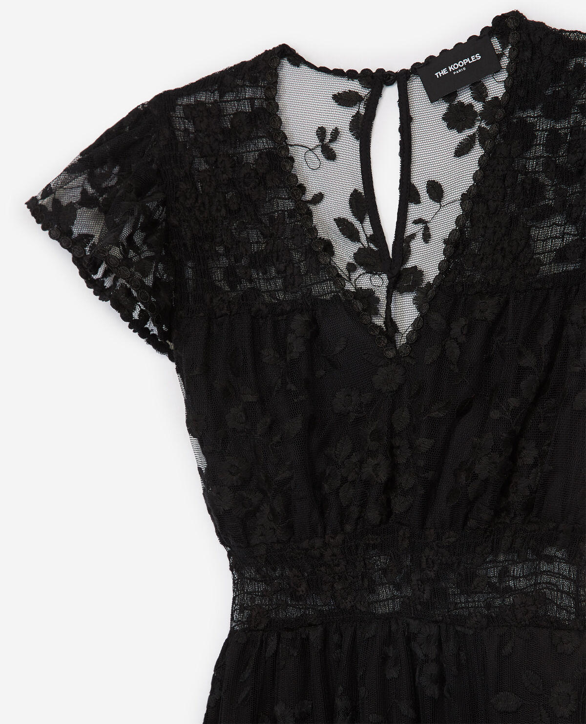 Robe longue noire dentelle all over