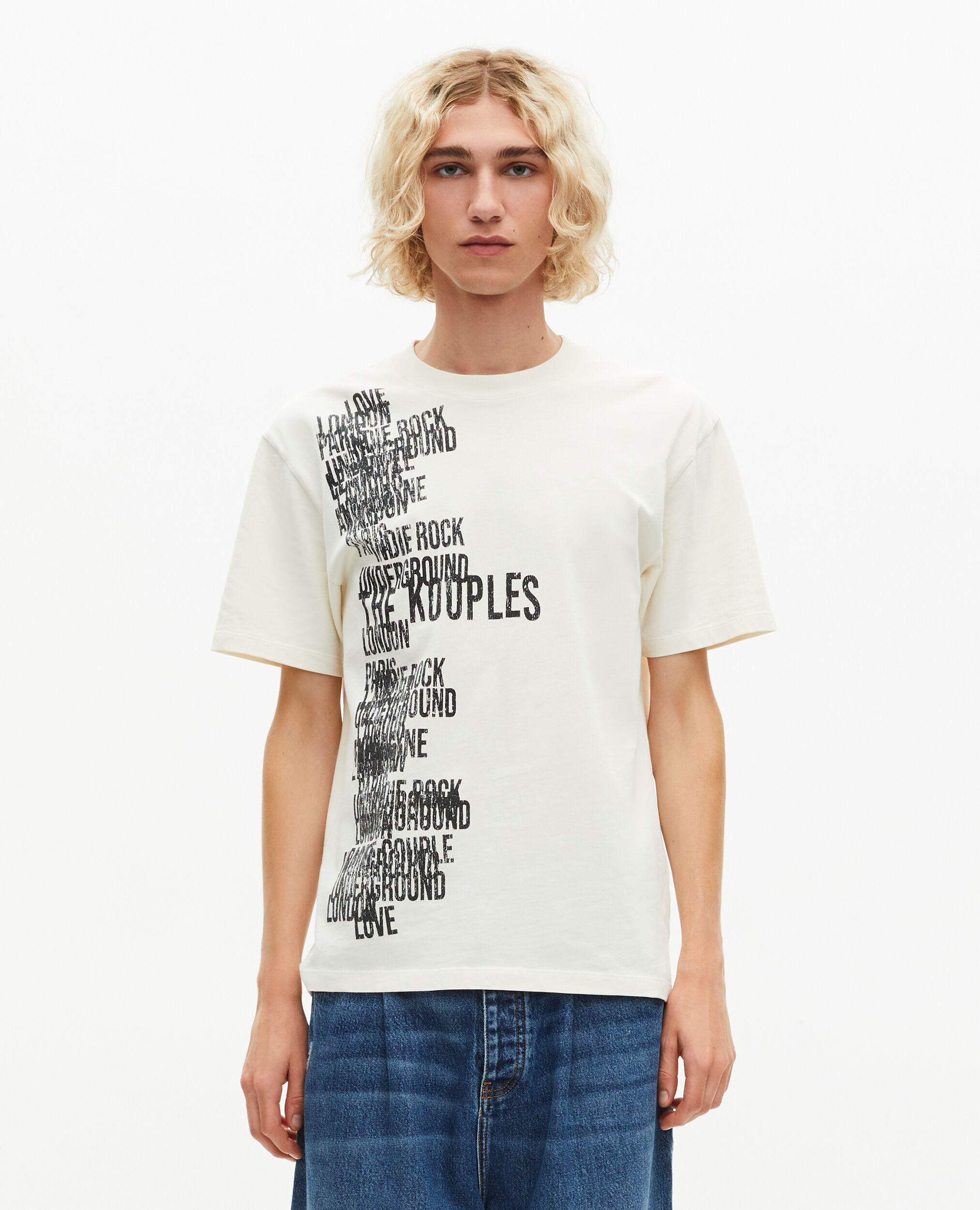 T-shirt with screen print The Kooples ecru, ECRU, hi-res image number null