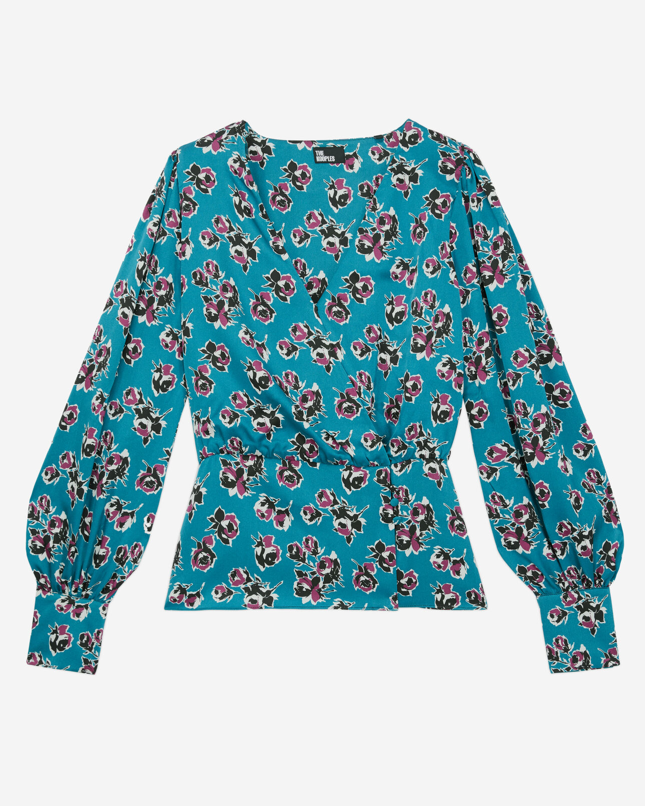The Kooples FEMME PINK - BLUE top croisé imprimé