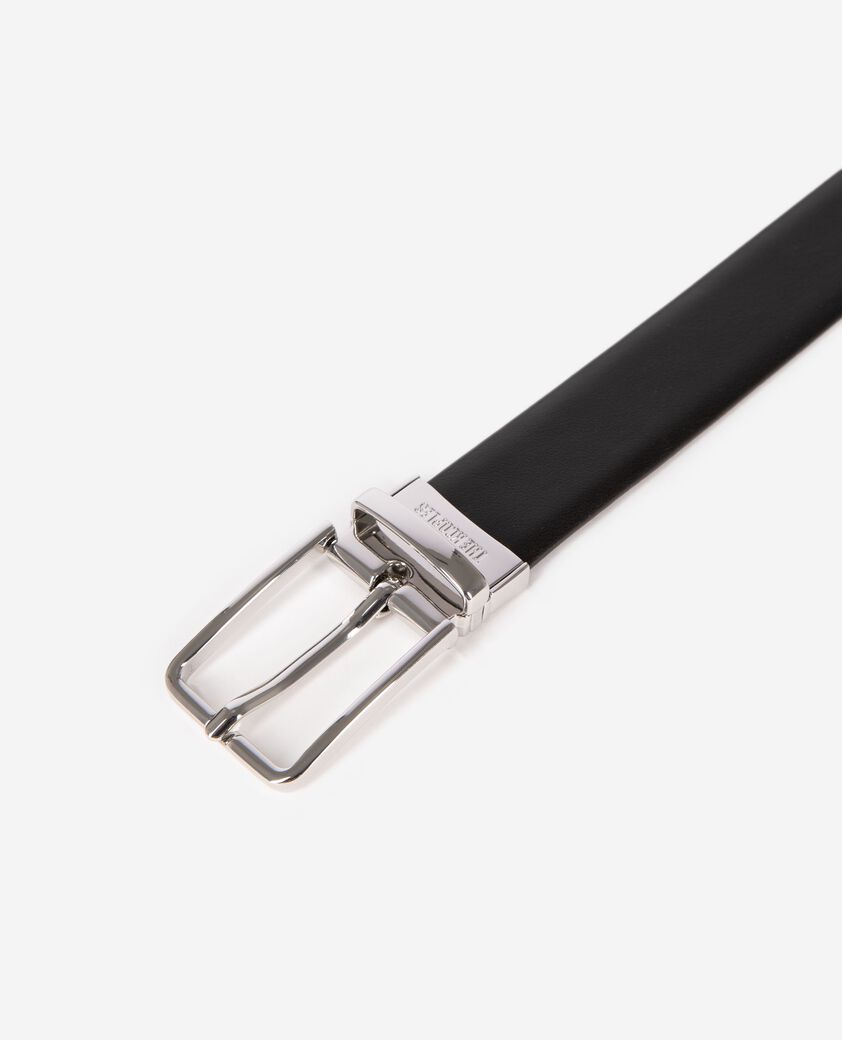 The Kooples H BLACK reversible belt in black grained leather
