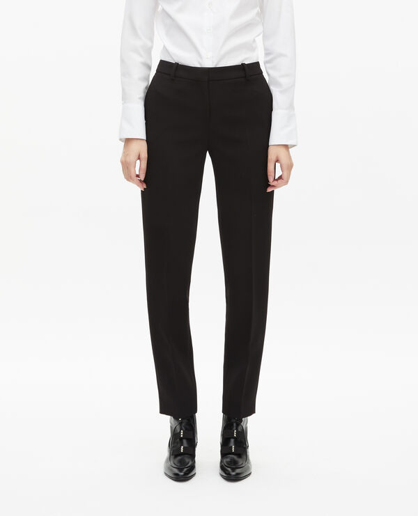 The Kooples WOMEN BLACK black crepe suit pants straight tailored cut