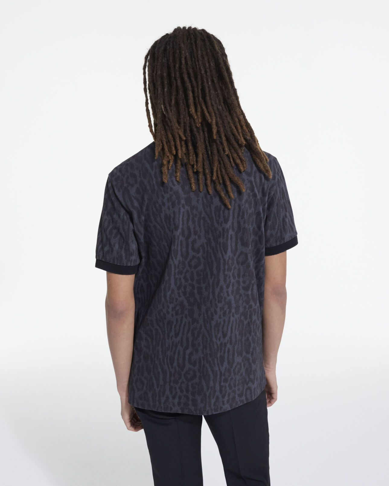 The Kooples MEN BLACK classic leopard print polo
