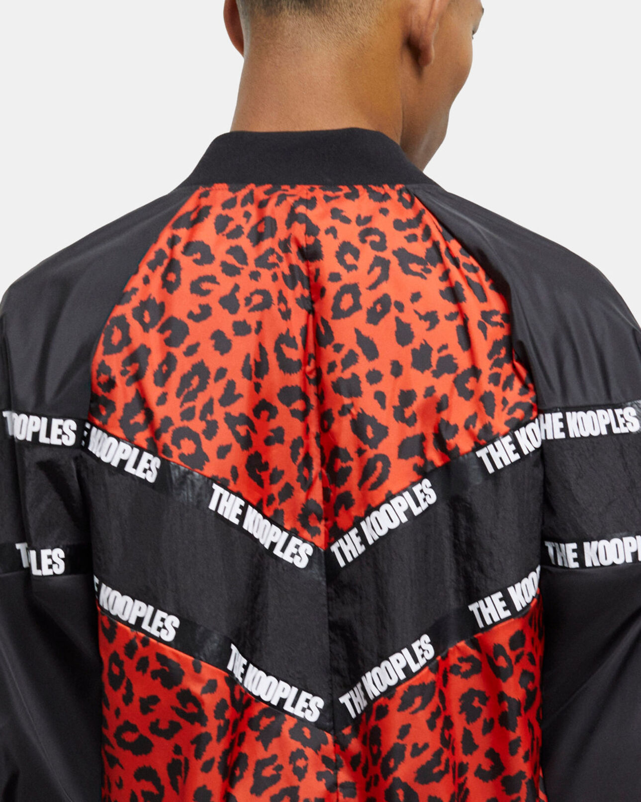 The Kooples MEN MULTICOLOR two-tone jacket with logo bands