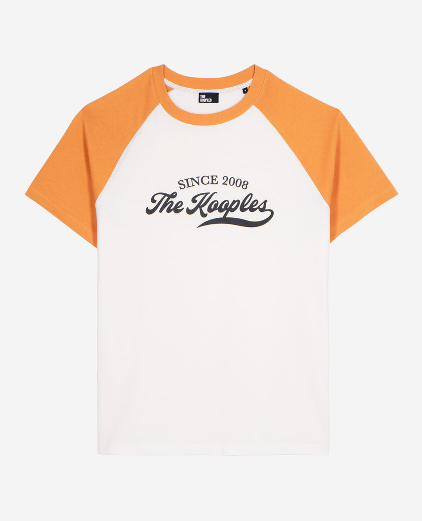 The Kooples MEN ECRU t-shirt with ecru logo screen print