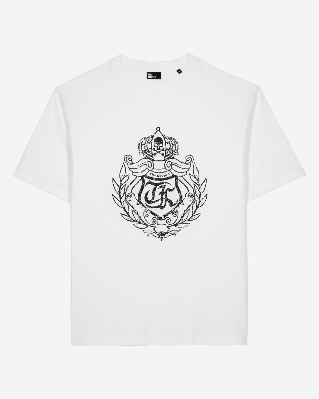The Kooples H WHITE t-shirt with white screen print