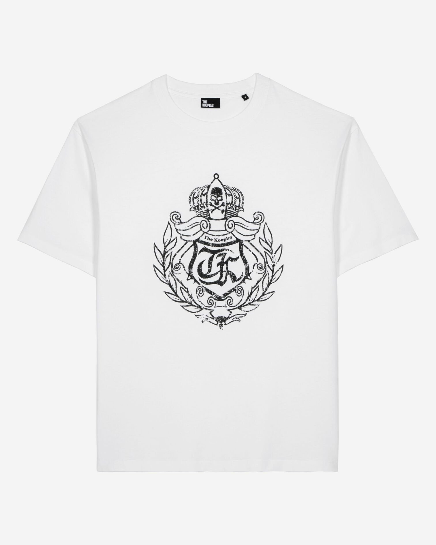 T-shirt with white screen print, WHITE, hi-res image number null