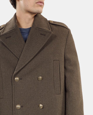 The Kooples HOMME KAKI manteau long style officier kaki