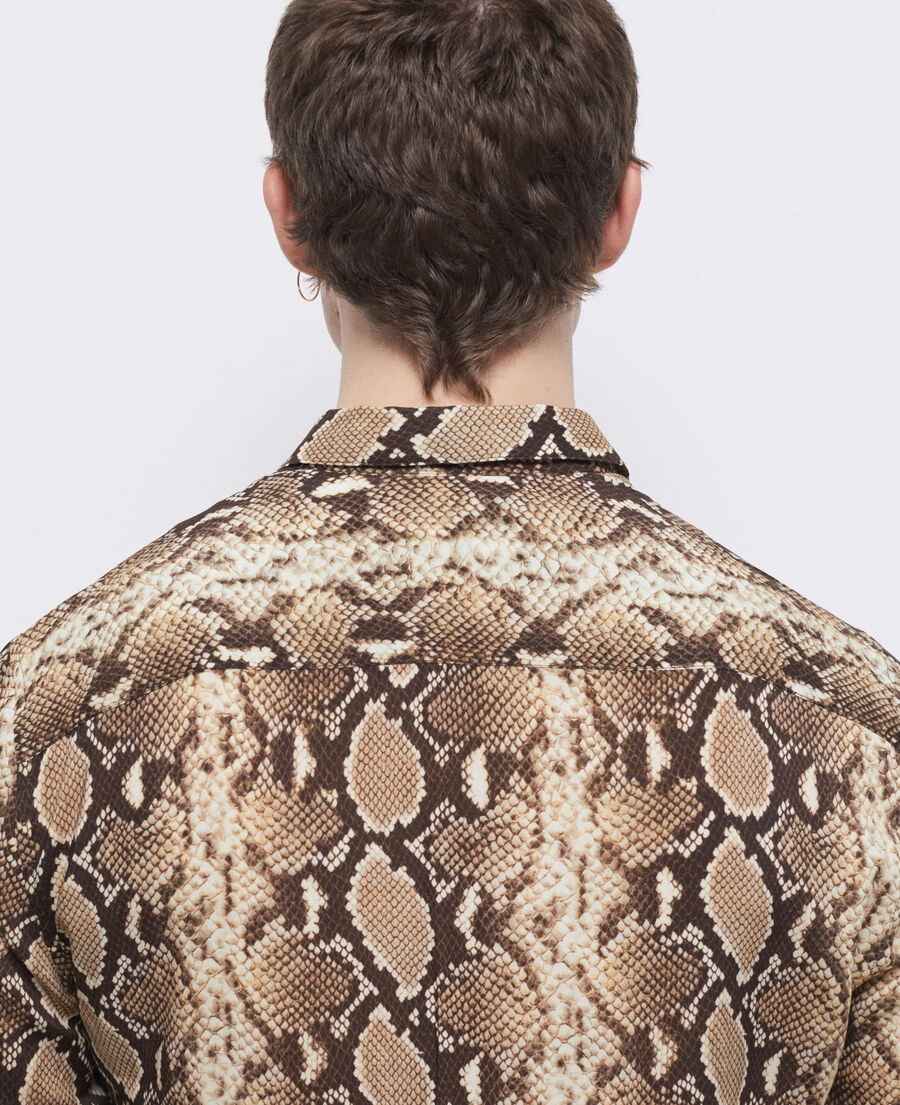 snakeskin print casual shirt