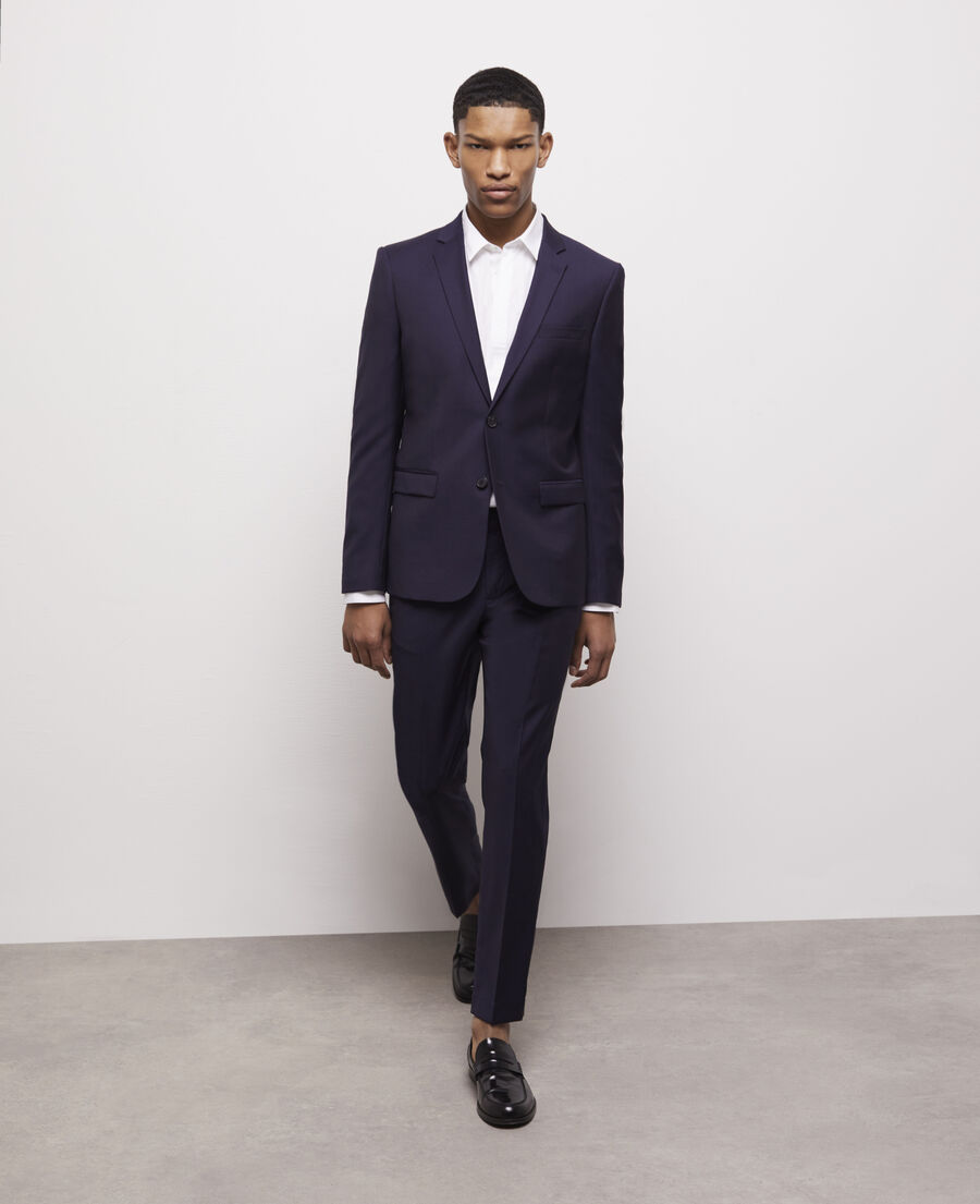 veste de costume bleu marine