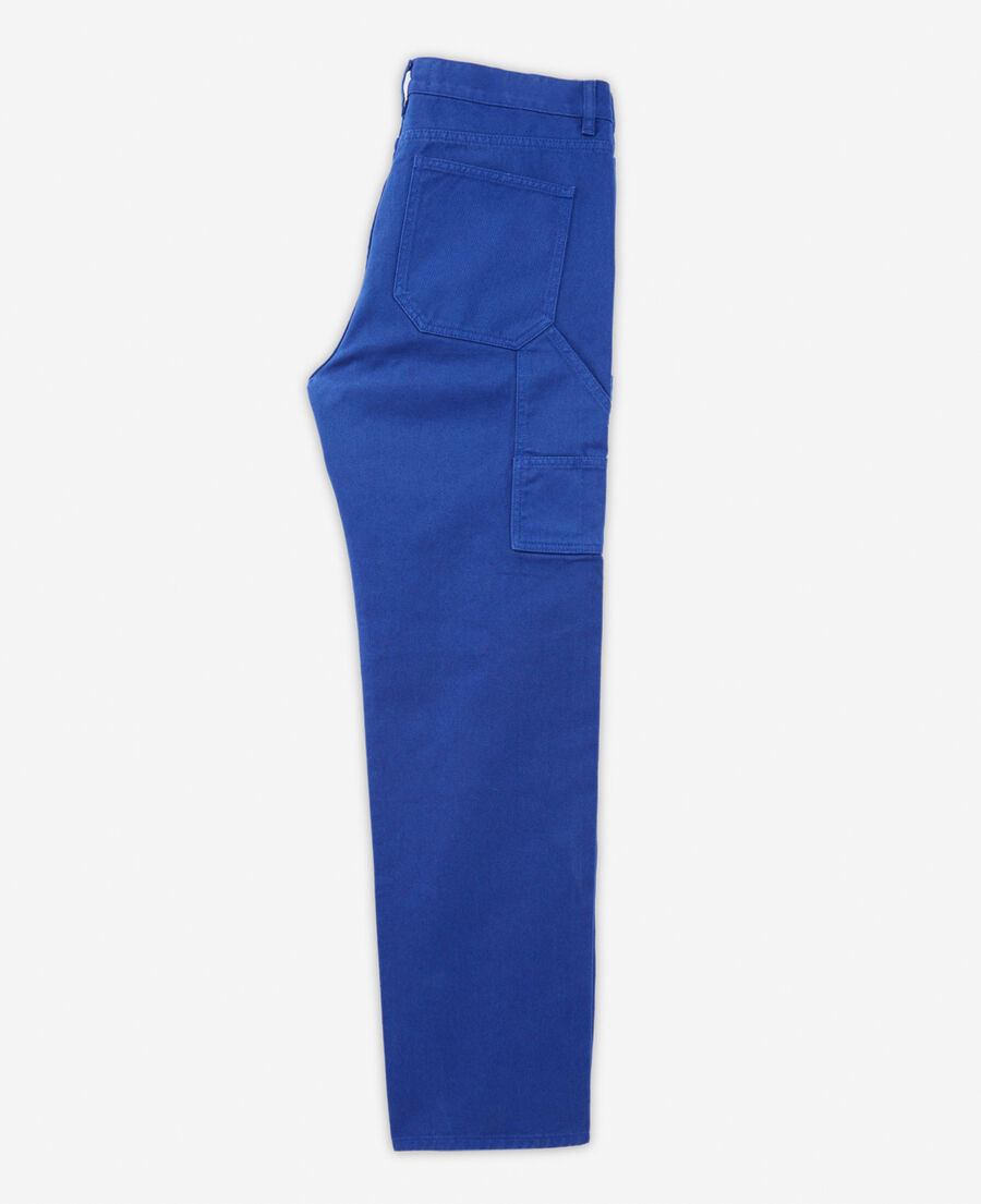 königsblaue jeans mit geradem schnitt