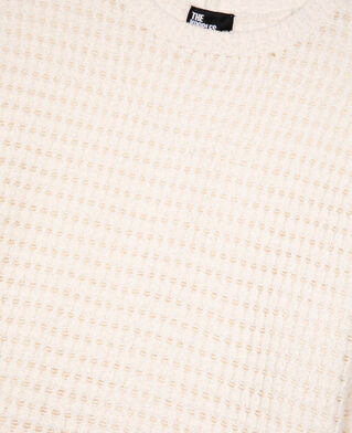 The Kooples WOMEN ECRU openwork short sweater in ecru cotton blend