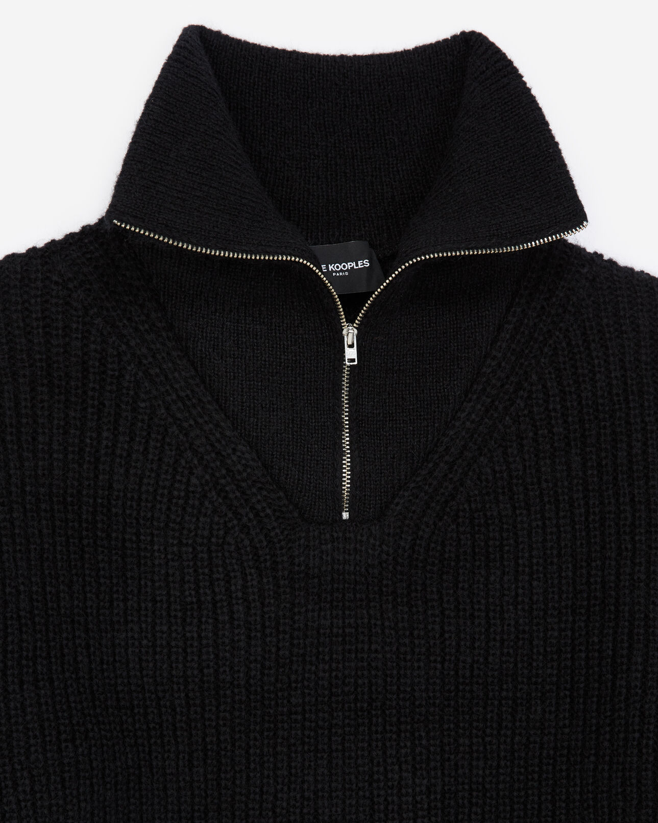 The Kooples FEMME BLACK pull maille noir à col camionneur