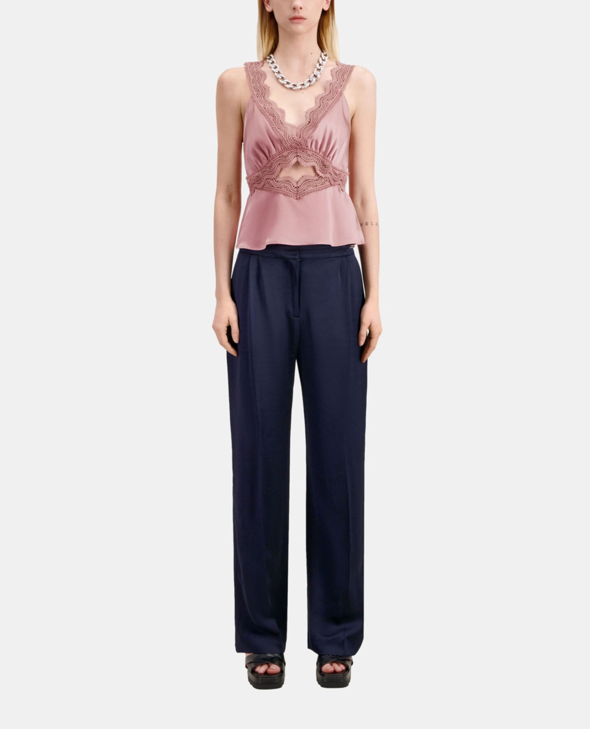 Lilac top with guipure, PINK WOOD, hi-res image number null