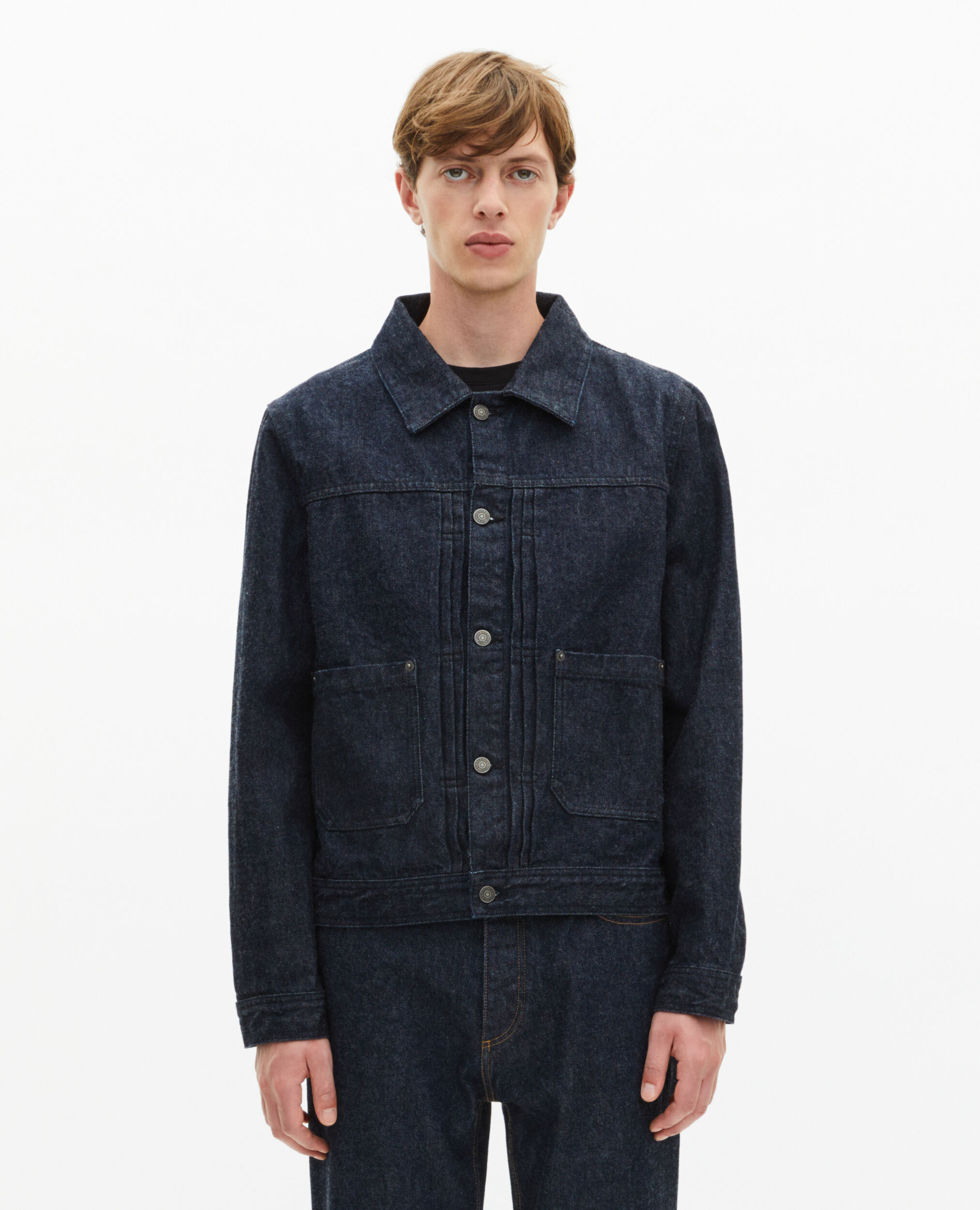 Blouson en denim bleu foncé, BLUE ELECTRIC, hi-res image number null