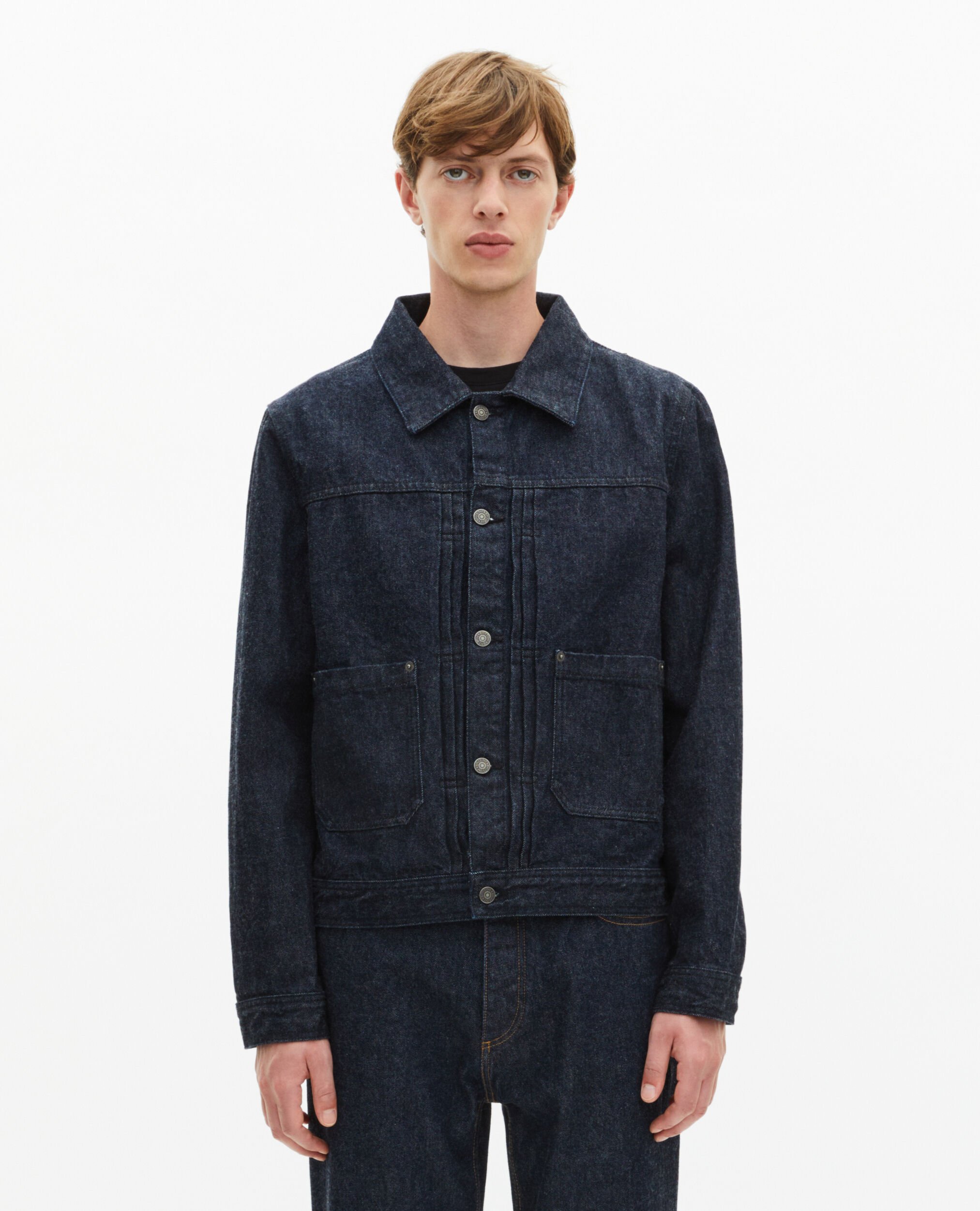Blouson en denim bleu foncé, BLUE ELECTRIC, hi-res image number null