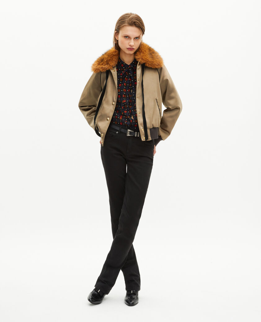 The Kooples WOMEN KAKI khaki satin jacket