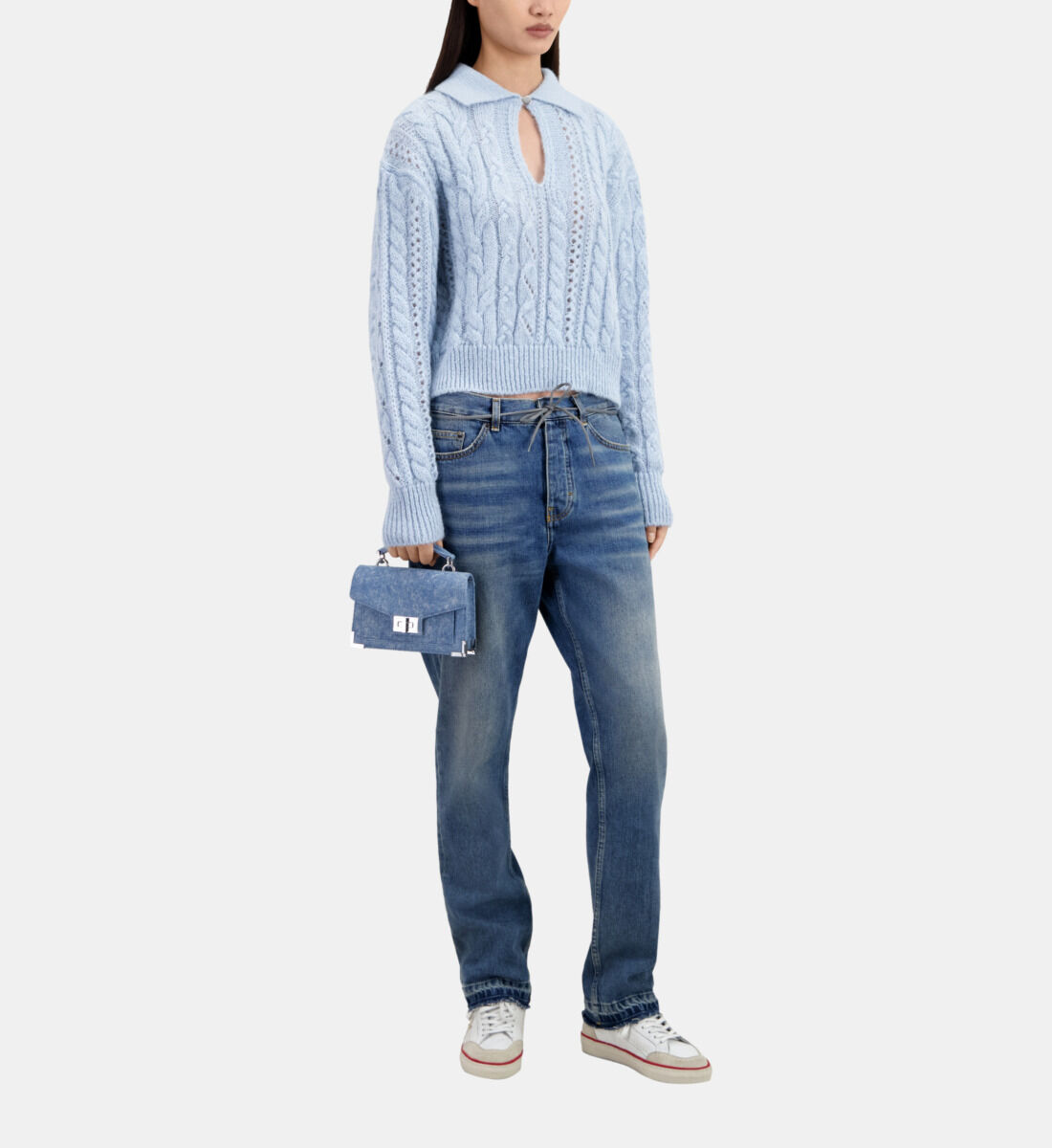 Sky blue wool-blend sweater| The Kooples