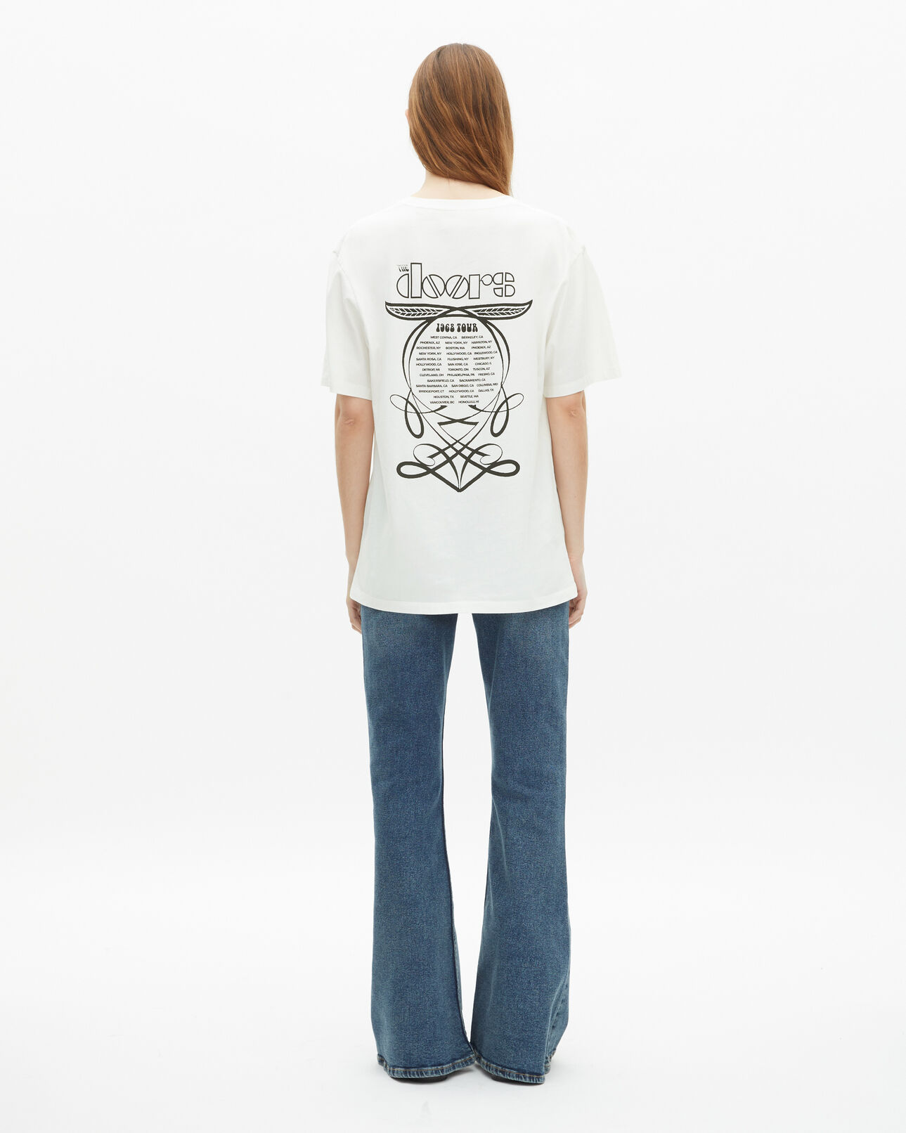 The Kooples MIXED ECRU mixed t-shirt the doors x the kooples ecru