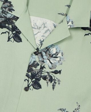 The Kooples H GREEN NAVY green floral print short-sleeve shirt