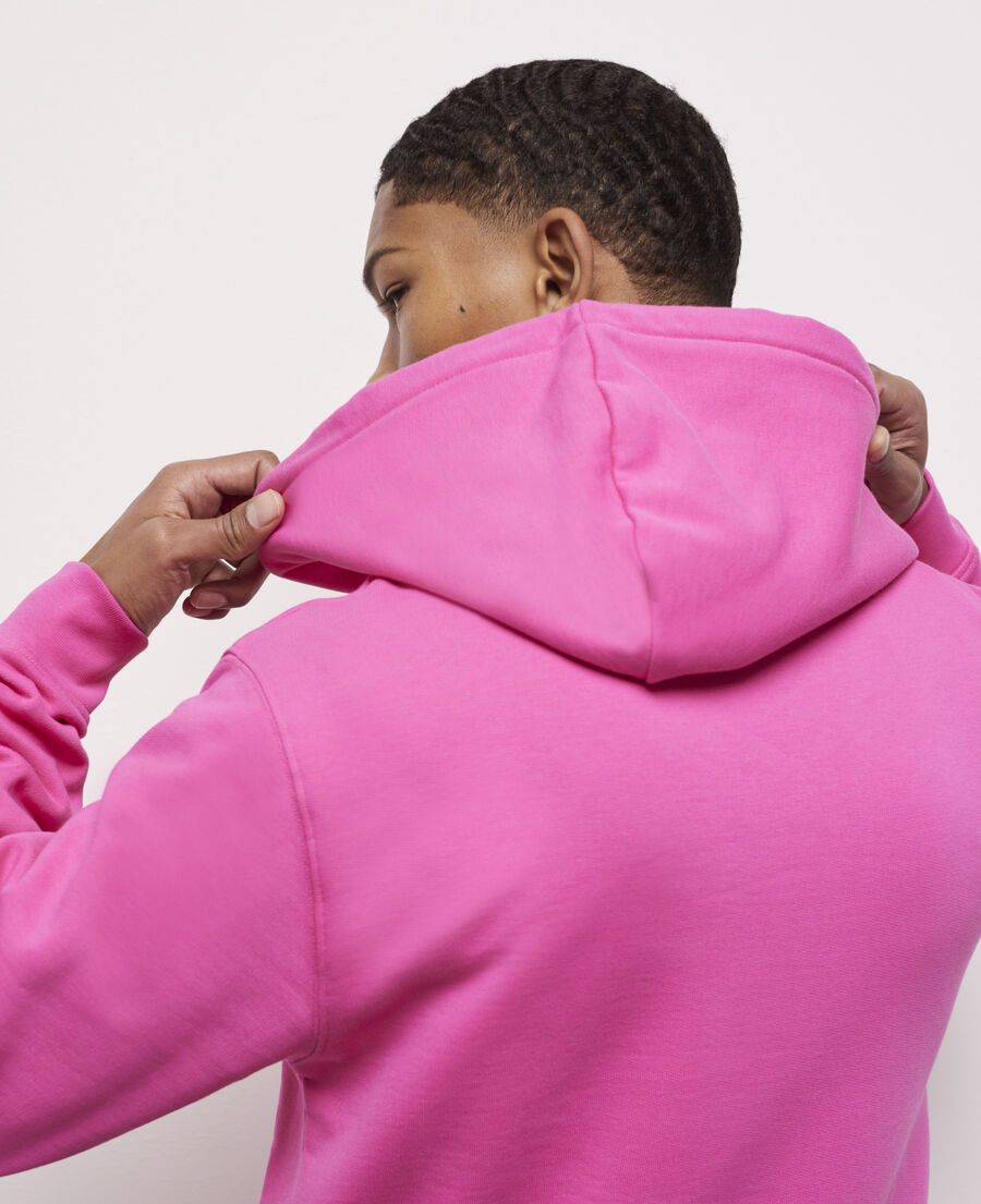 pink hooded sweatshirt with logo