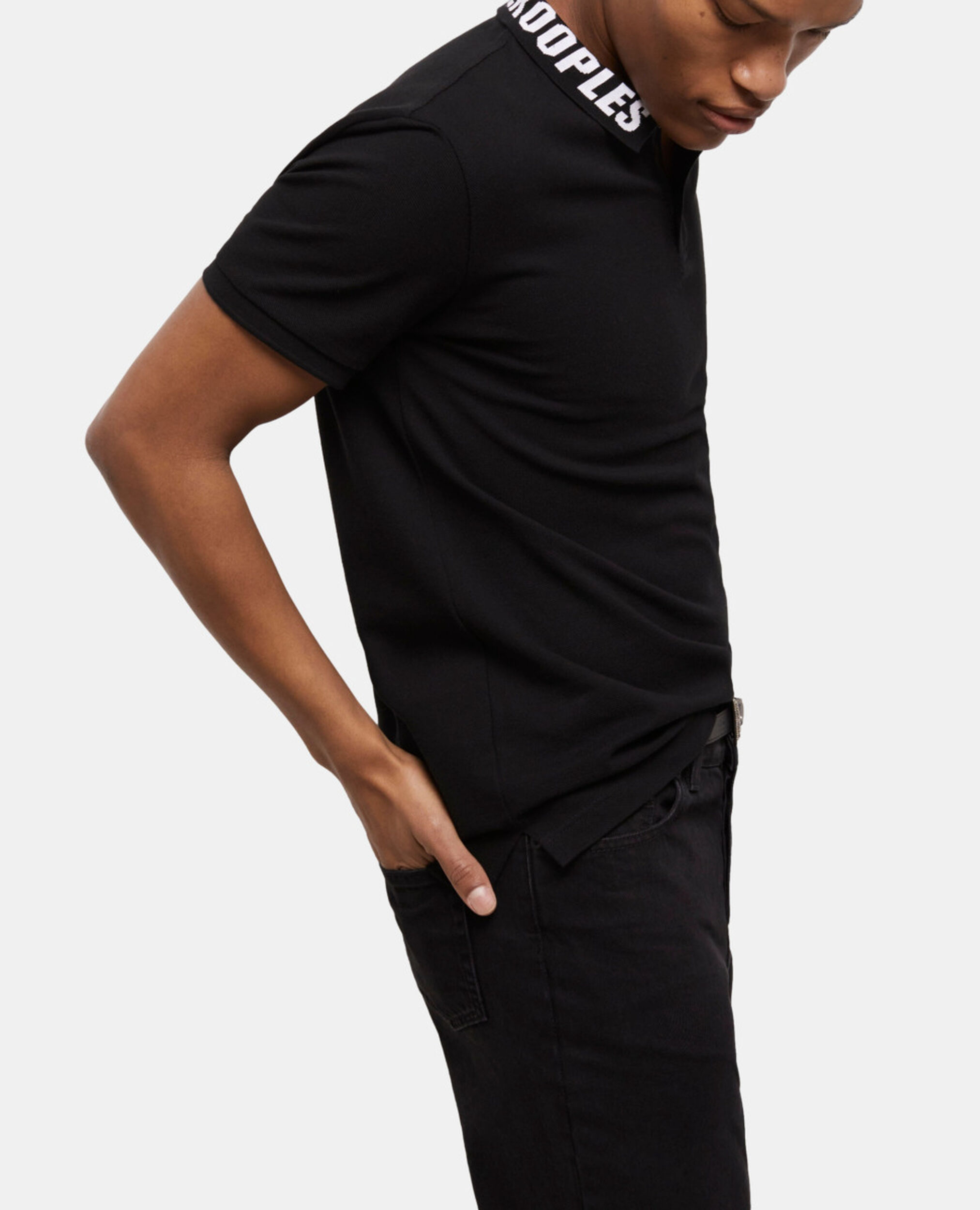 Black logo polo shirt, BLACK, hi-res image number null