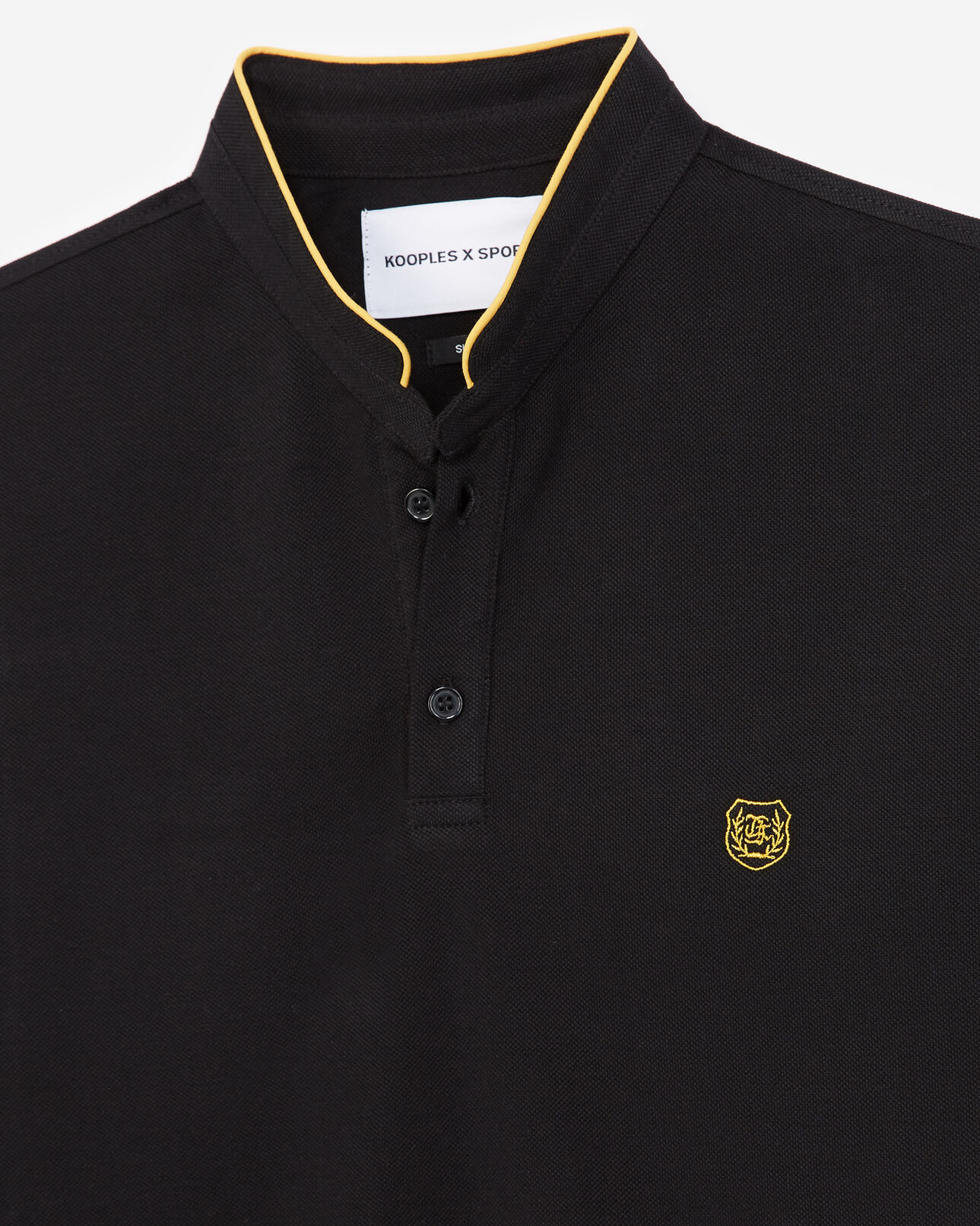 The Kooples HOMBRE BLACK / OLD GOLD camisa polo algodón negra ribete dorado
