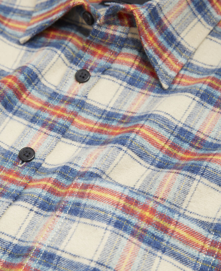 multicolor cotton shirt with check motif
