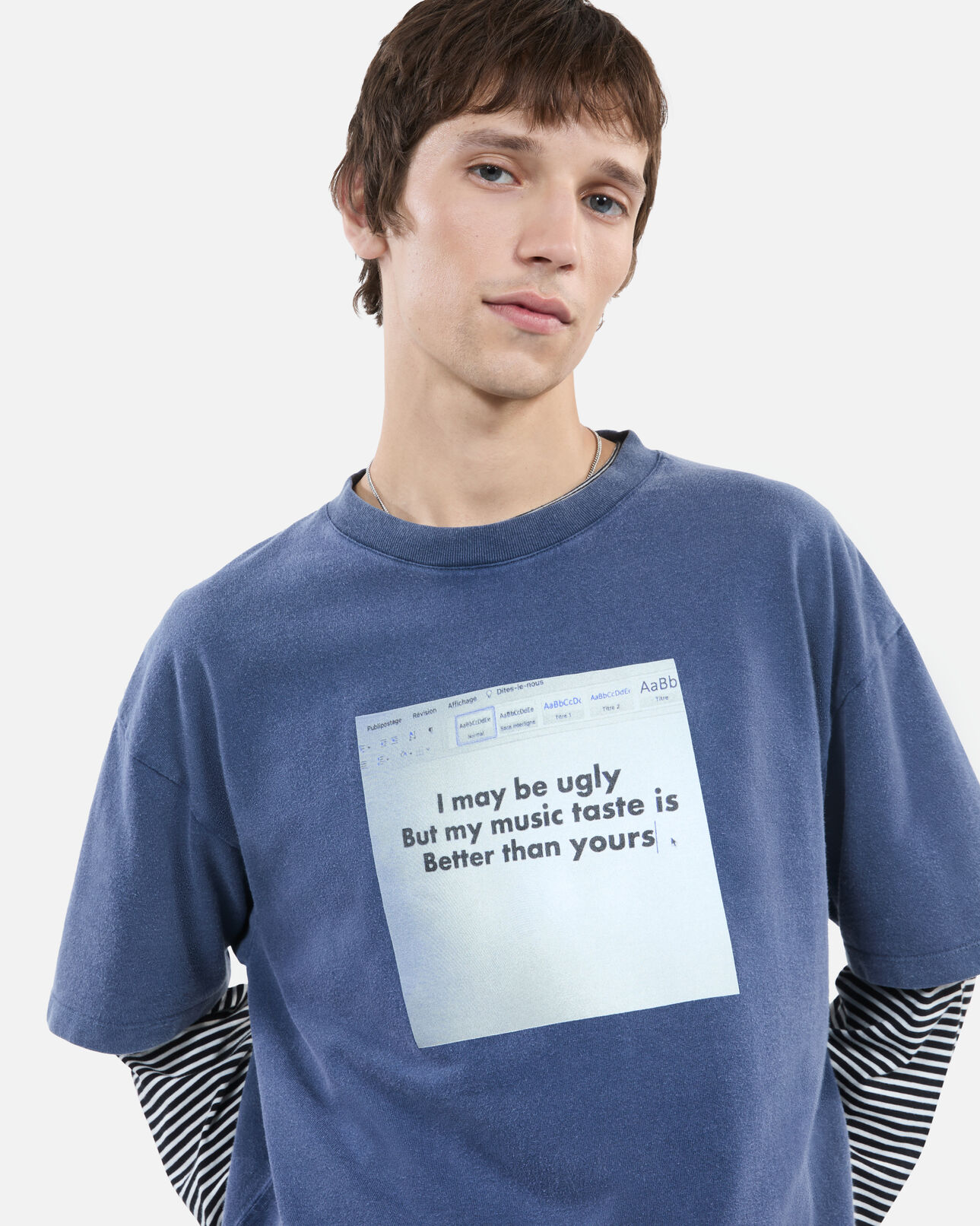 The Kooples MEN DARK BLUE blue t-shirt with serigraphy