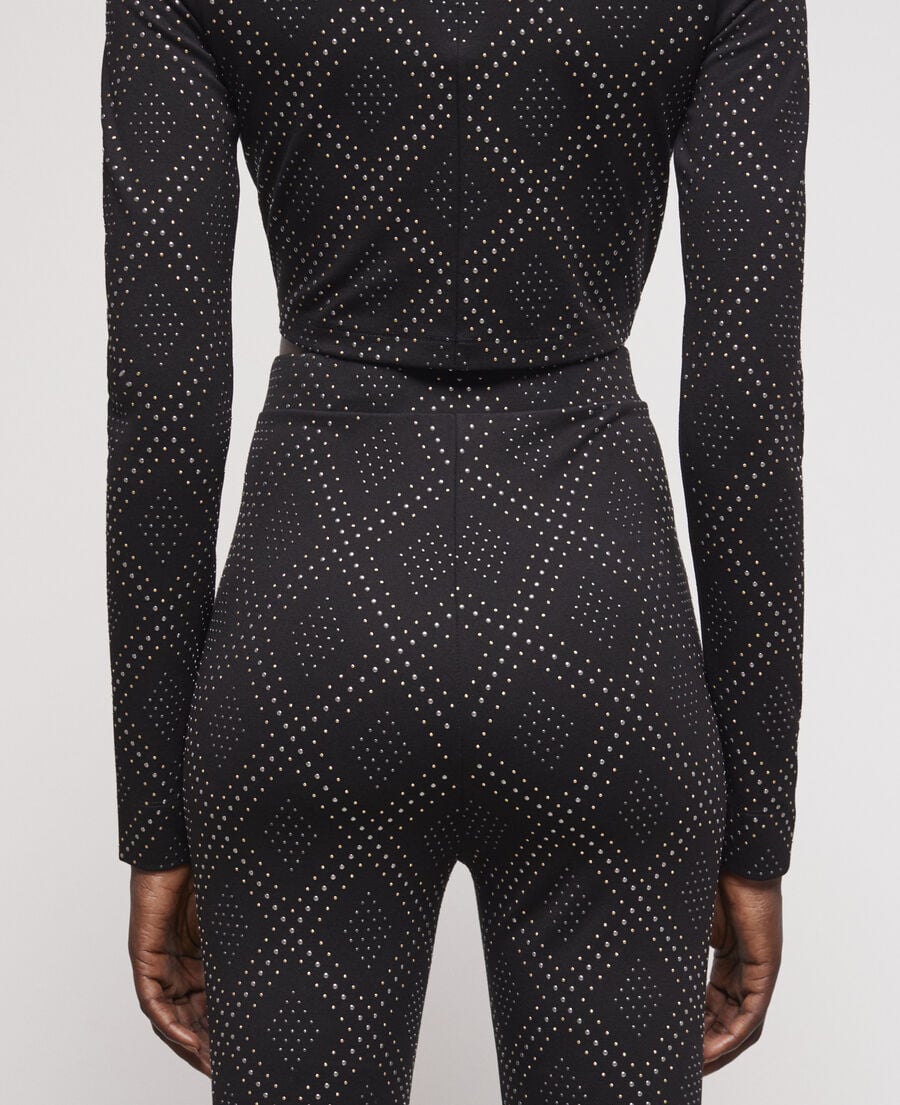 The Kooples FEMME BLACK pantalon à strass noir