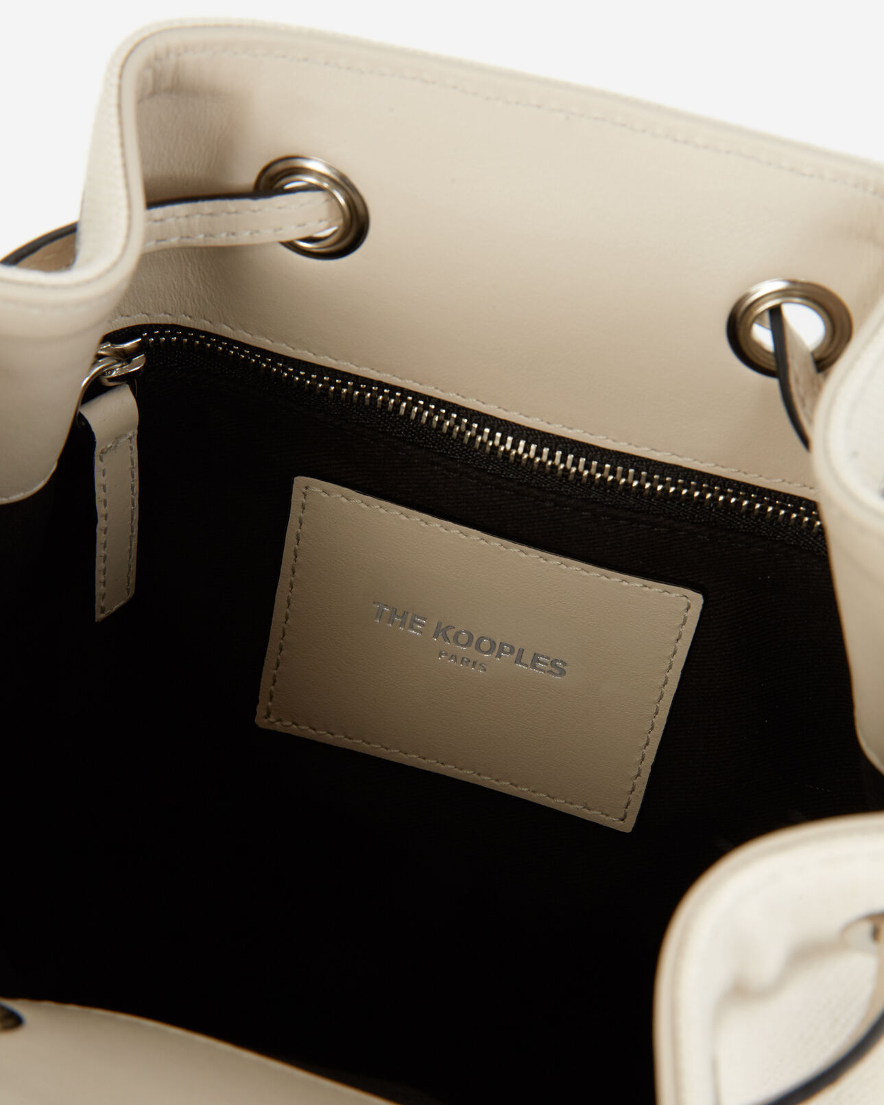The Kooples DAMEN BEIGE stofftasche medium tina ecrufarben