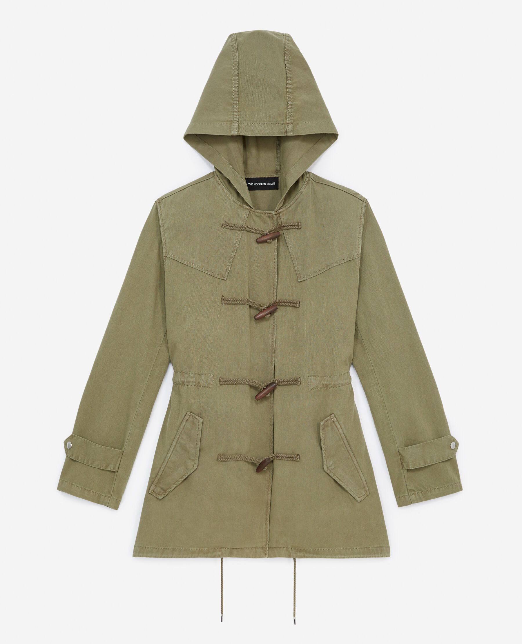 Parka denim mi longue kaki capuche The Kooples