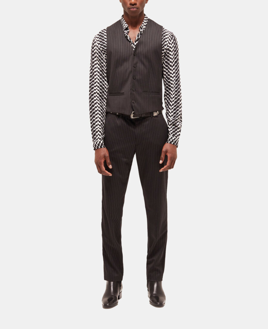 black wool suit vest