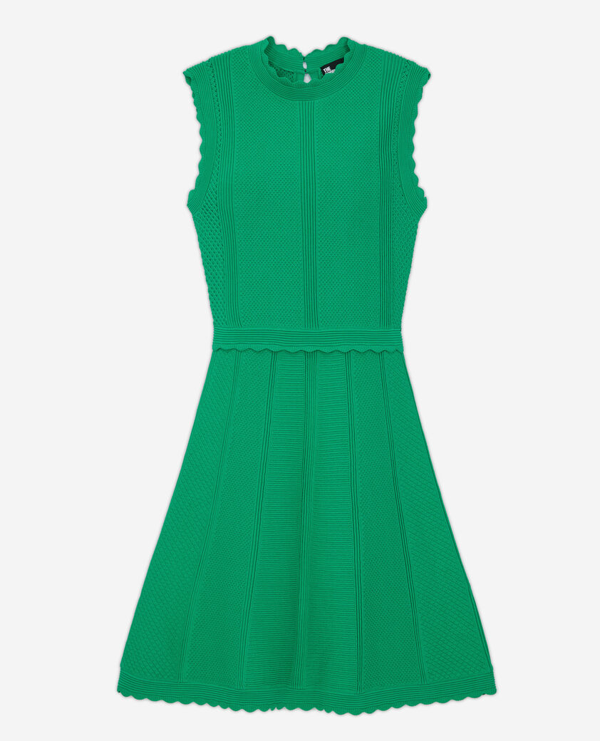The Kooples DAMEN GREEN kurzes, grünes strickkleid mit ajour-details