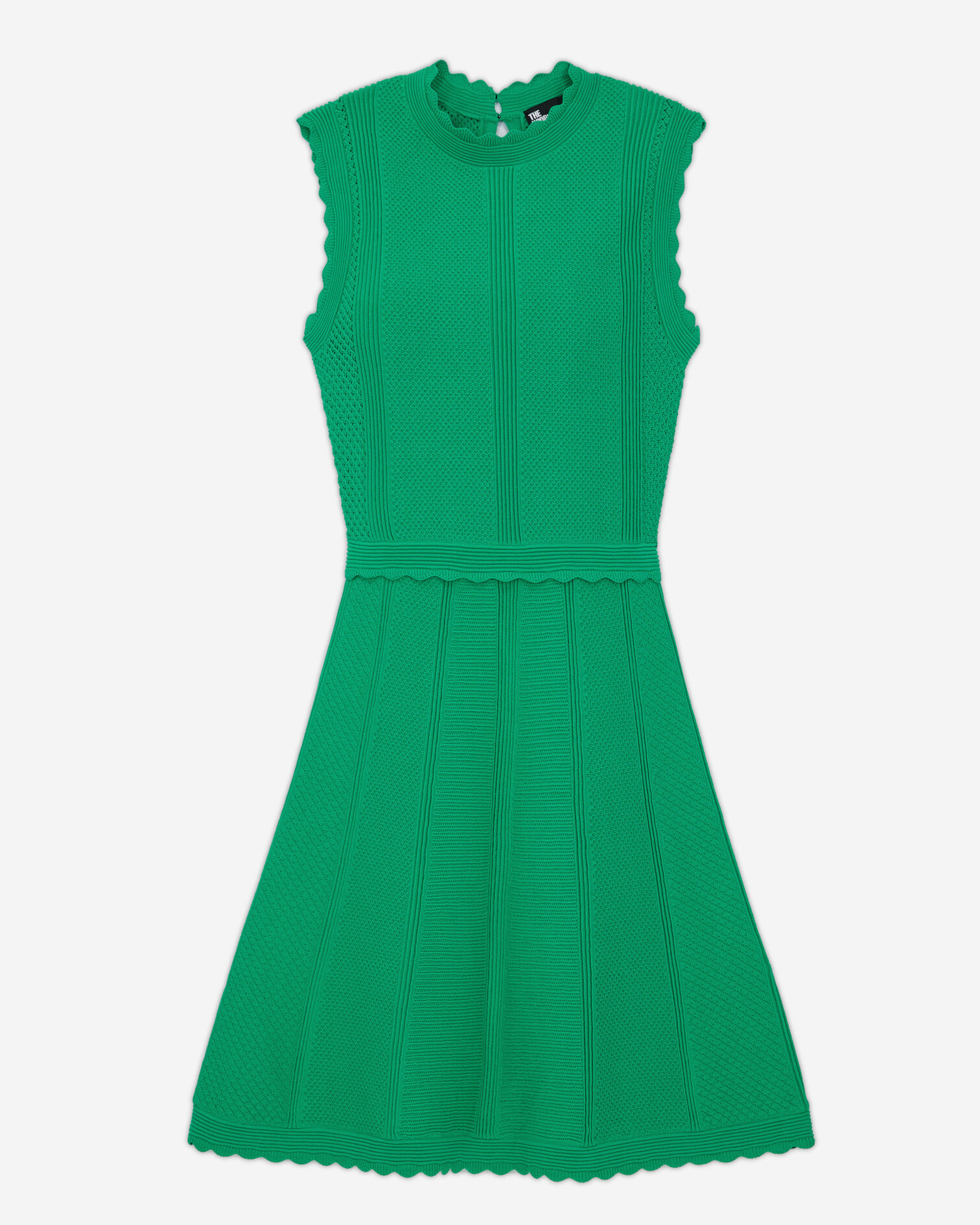 Short green dress in openwork mesh, GREEN, hi-res image number null