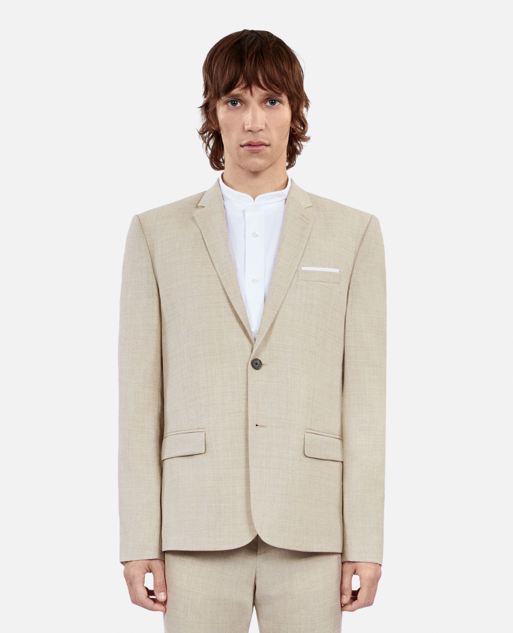 Beige wool suit jacket, BEIGE, hi-res image number null