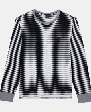 The Kooples MEN BLACK / WHITE striped long-sleeved t-shirt