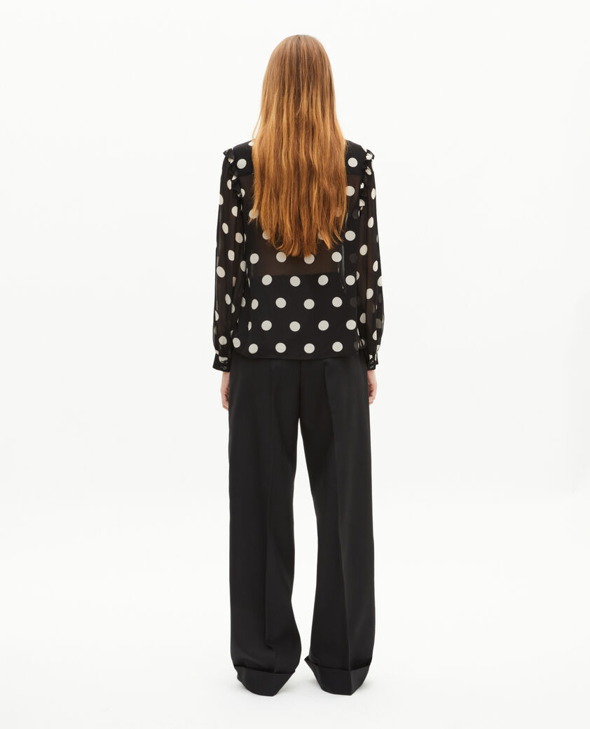 The Kooples FEMME BLACK WHITE chemise &agrave; pois noire