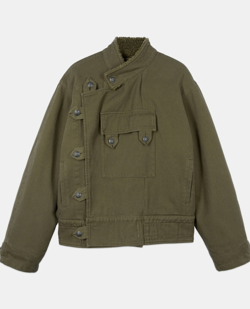 The Kooples MEN OLIVE NIGHT khaki officer-style jacket