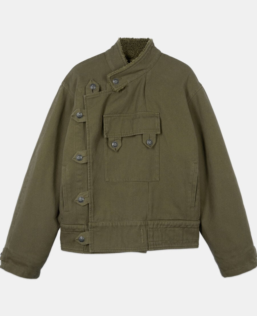 The Kooples MEN OLIVE NIGHT khaki officer-style jacket