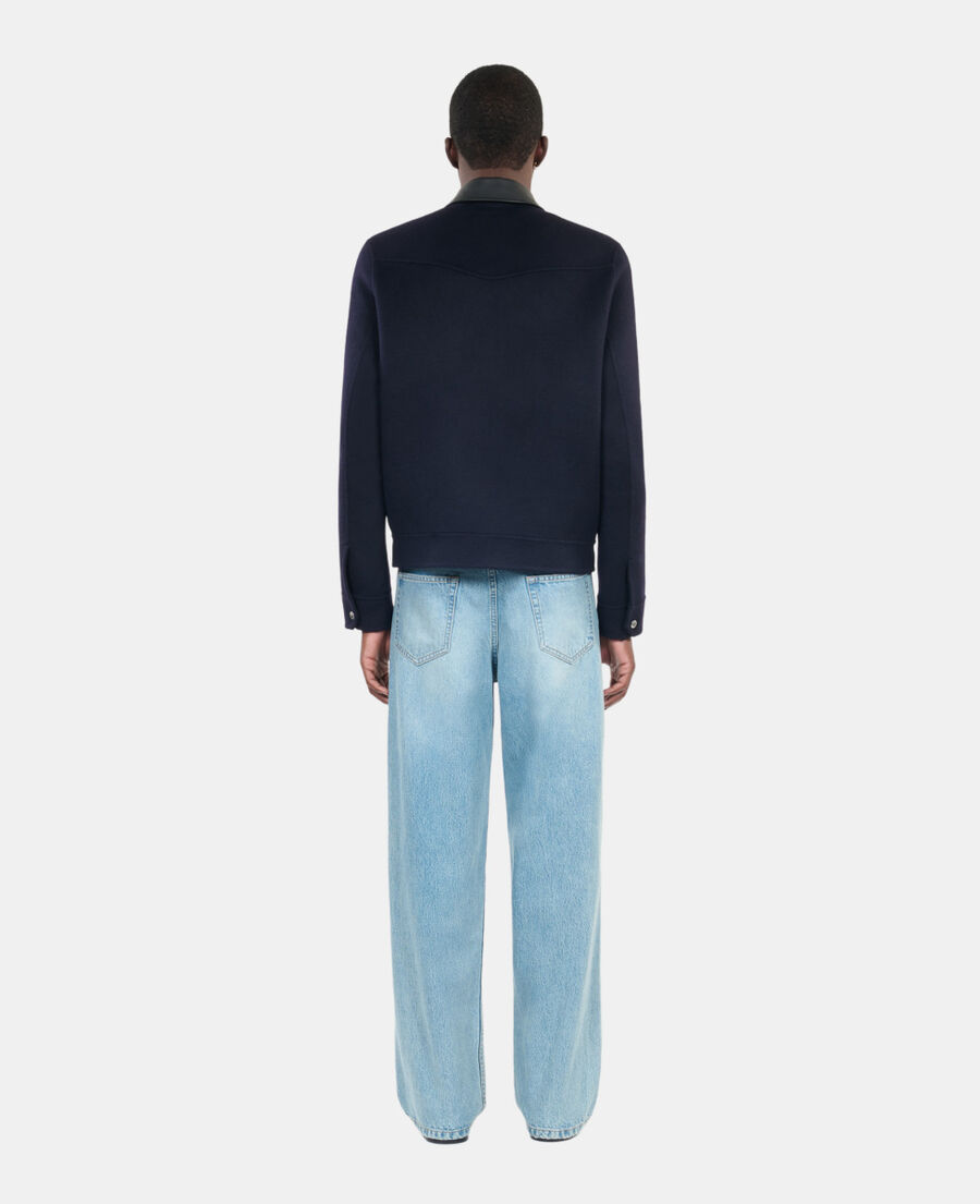 The Kooples H NAVY navy blue double-faced wool jacket