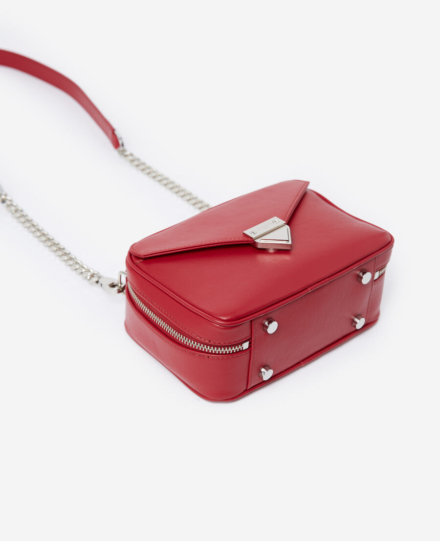 mini red barbara bag in smooth leather