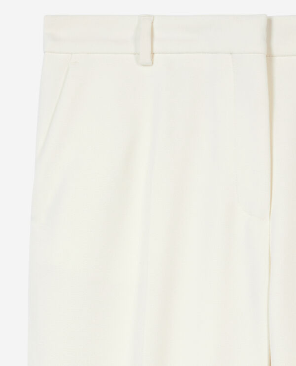 The Kooples FEMME ECRU pantalon tailleur en crêpe coupe droite écru