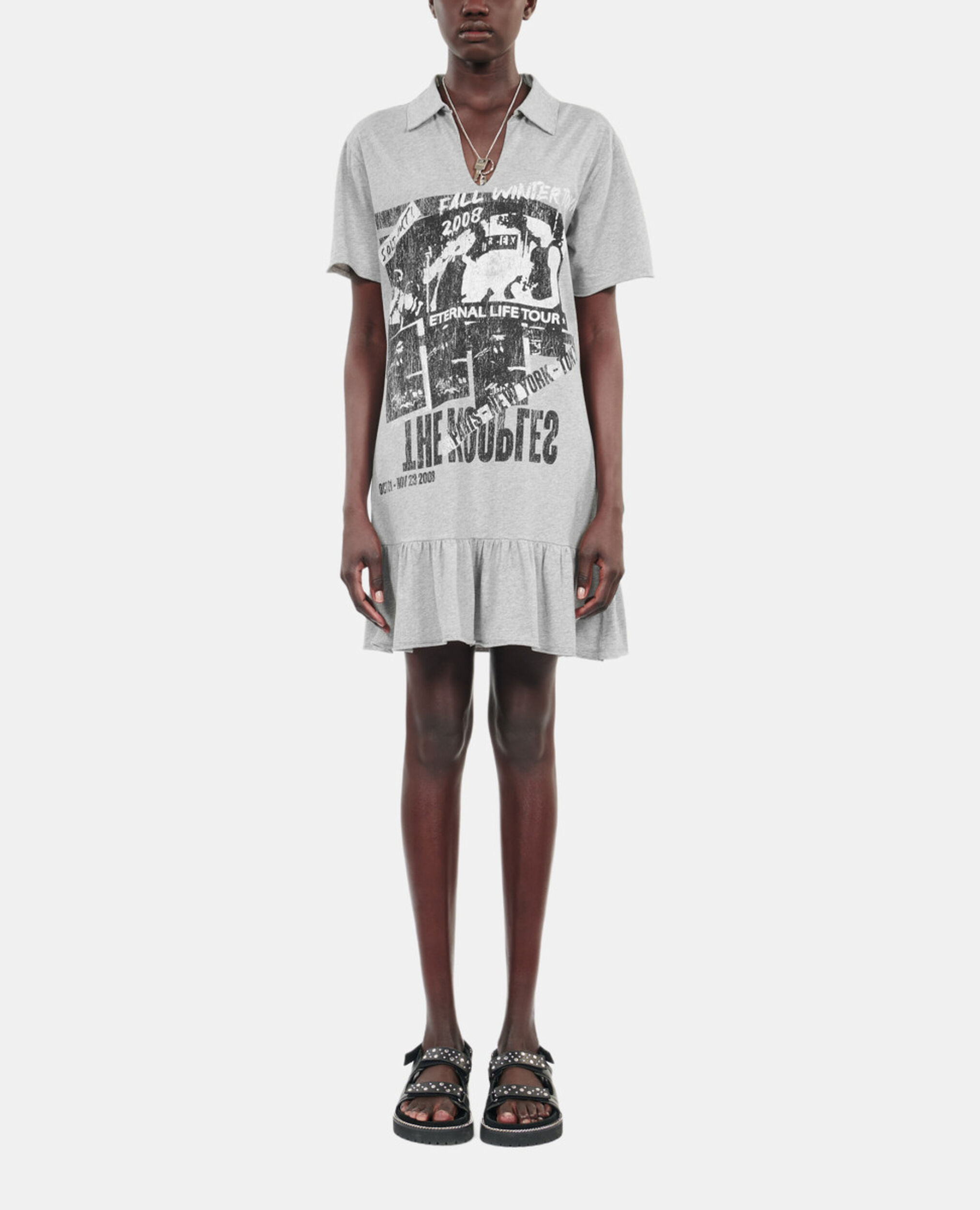Grey Eternal life tour serigraphy t-shirt dress, STONE GREY, hi-res image number null