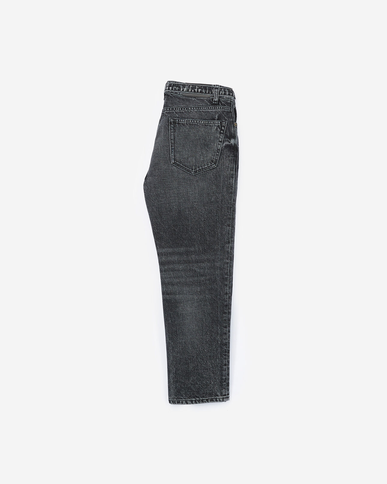 The Kooples WOMEN BLACK WASHED faded black nelly jeans with western-style belt