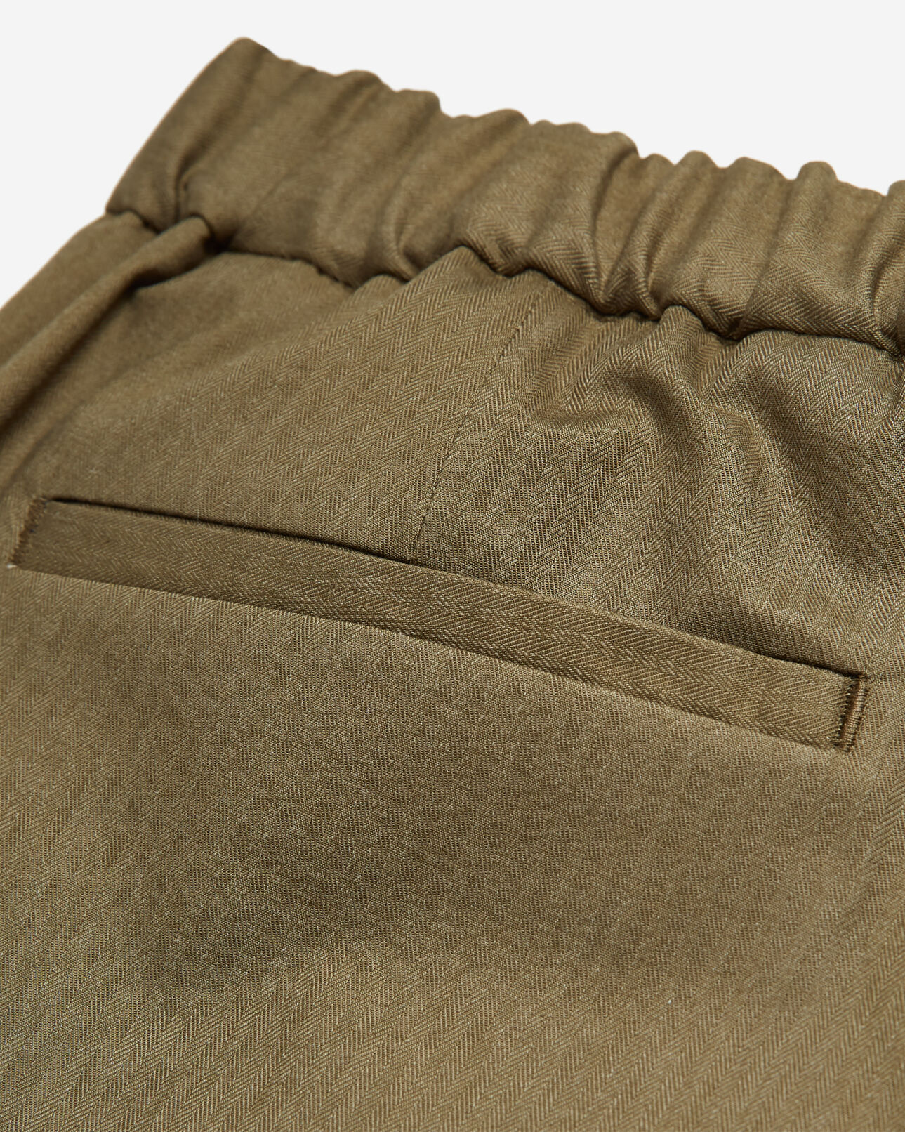 The Kooples HOMME KAKI pantalon carotte coton kaki à revers
