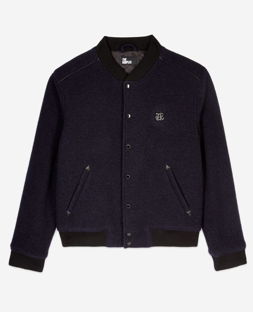 The Kooples HERREN DARK NAVY marineblaue jacke aus boucléstoff