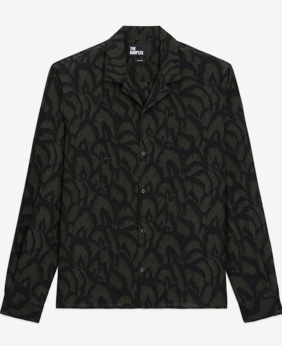 chemise col hawaïen en soie imprimée